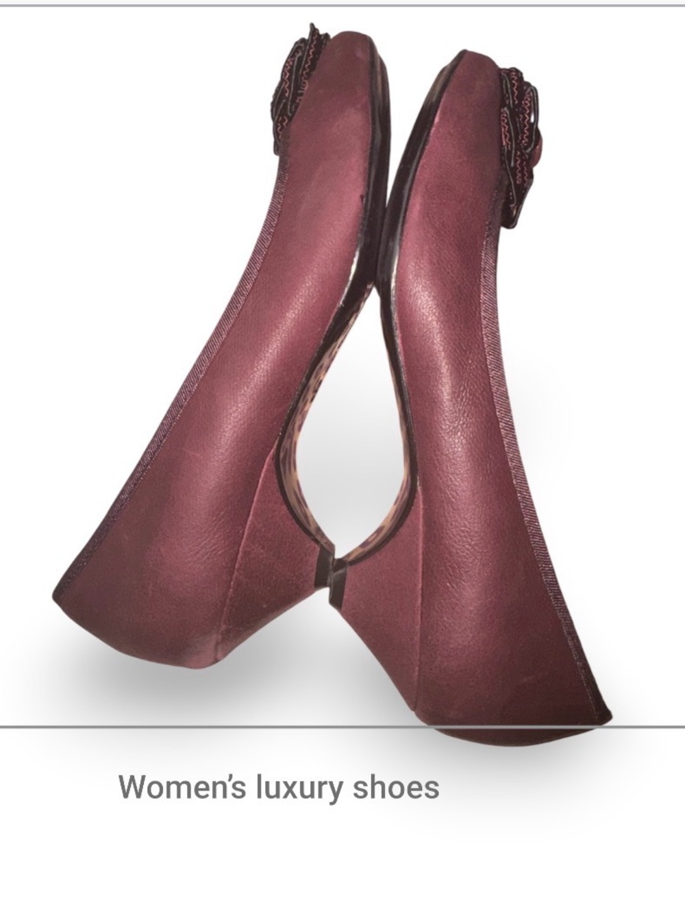 Giani Bernini Wine Burgundy Rosette Ballet Flats